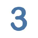 number three with white background